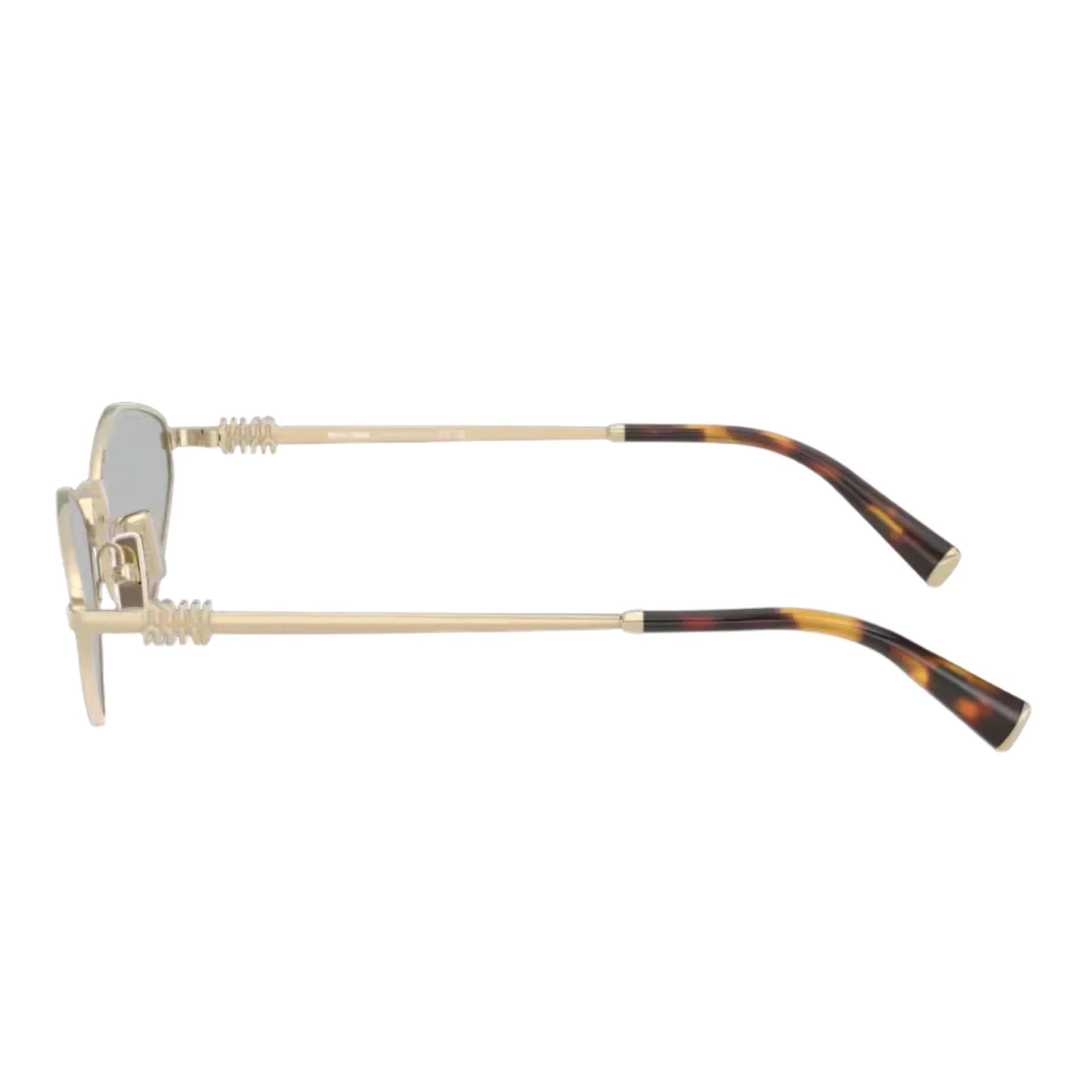 Miu Miu MU56ZS ZVN50K Women Geometric Sunglasses Pale Gold Metal Frame Light Grey Lenses