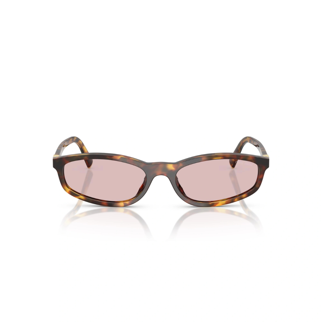 Miu Miu MUA06S 14L4I0 Women Geometric Sunglasses Honey Havana Acetate Frame Brown Gradient