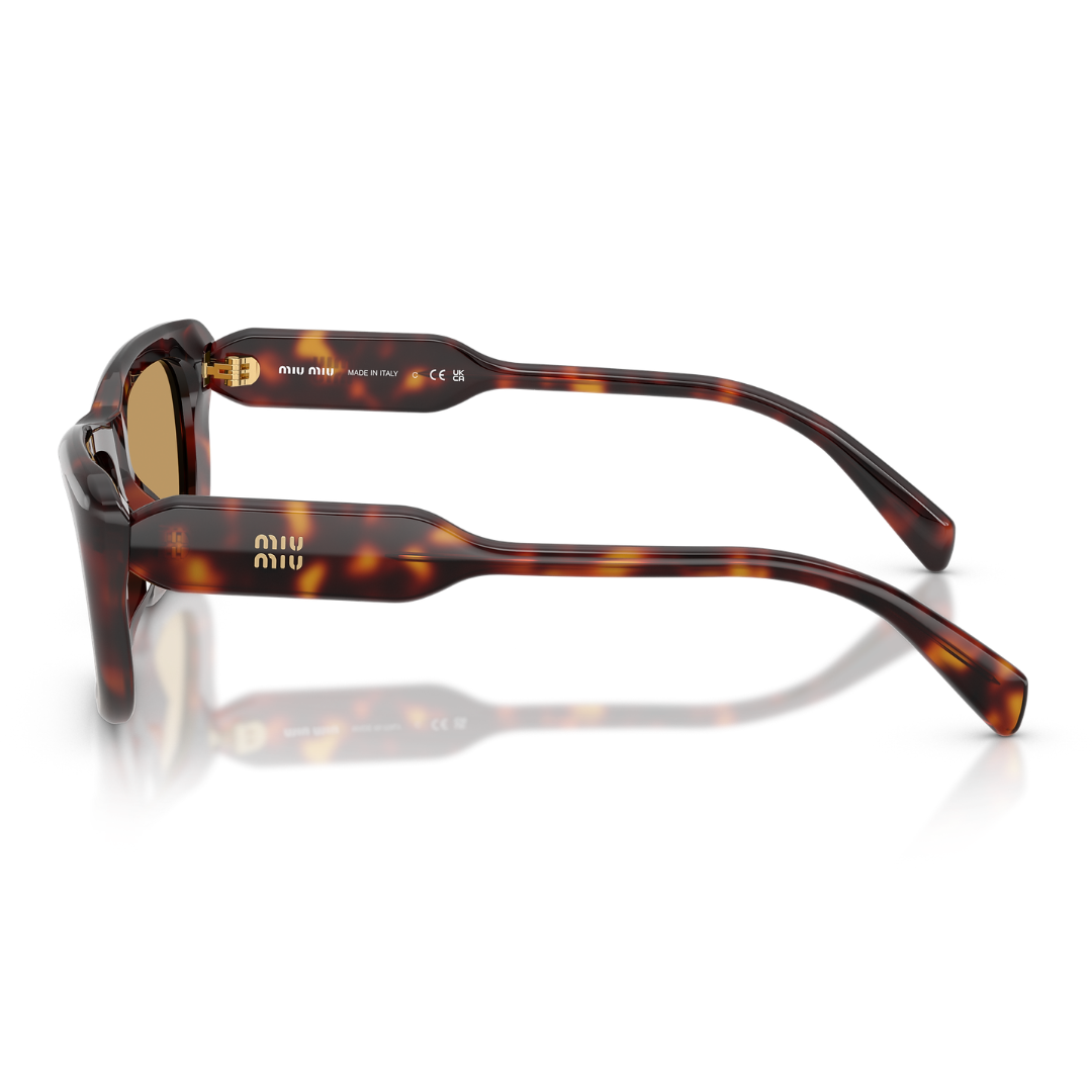 Miu Miu MUB12S 27L10Y Rectangle Sunglasses Havana Frame Brown Lenses 3