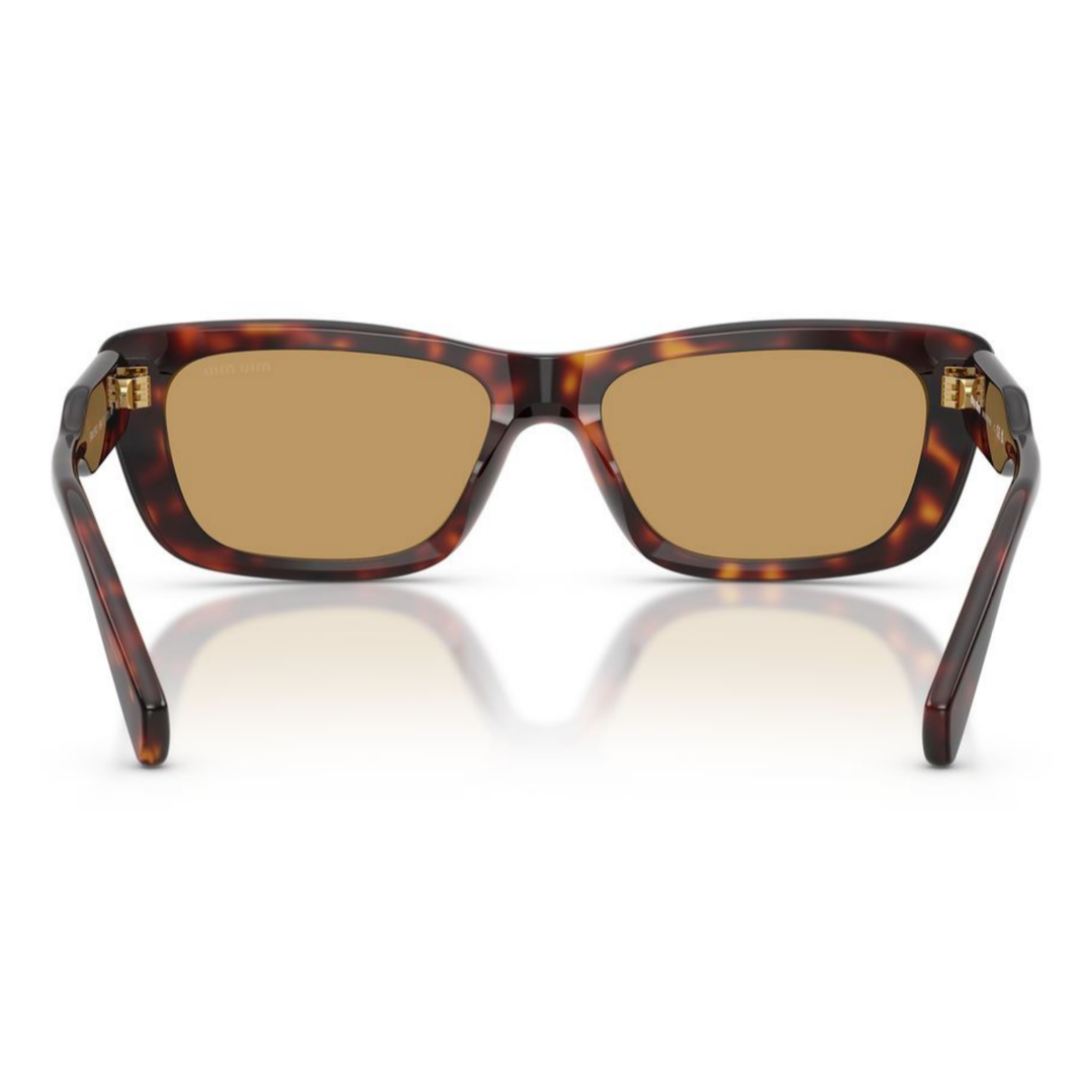 Miu Miu MUB12S 27L10Y Rectangle Sunglasses Havana Frame Brown Lenses 4