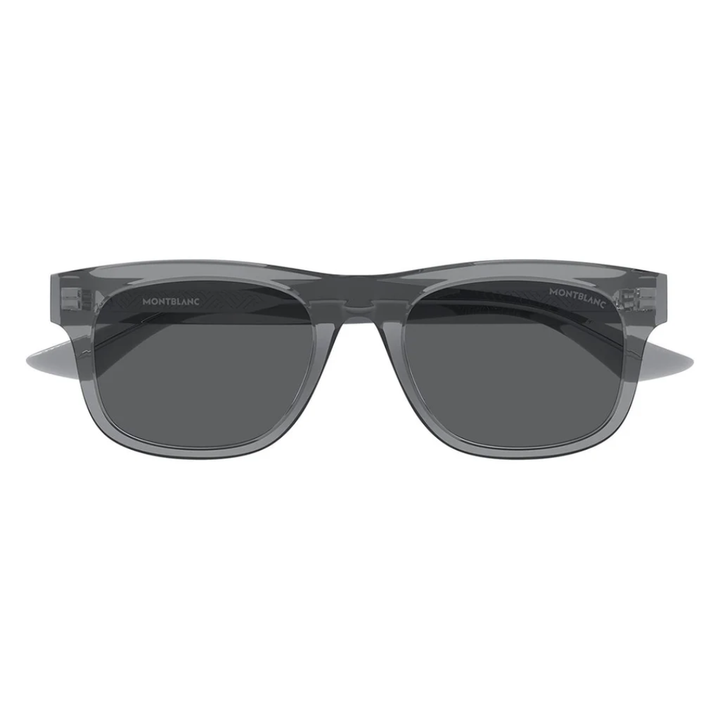 Montblanc MB0453S 001 Gold Rectangle Sunglasses Grey Lenses