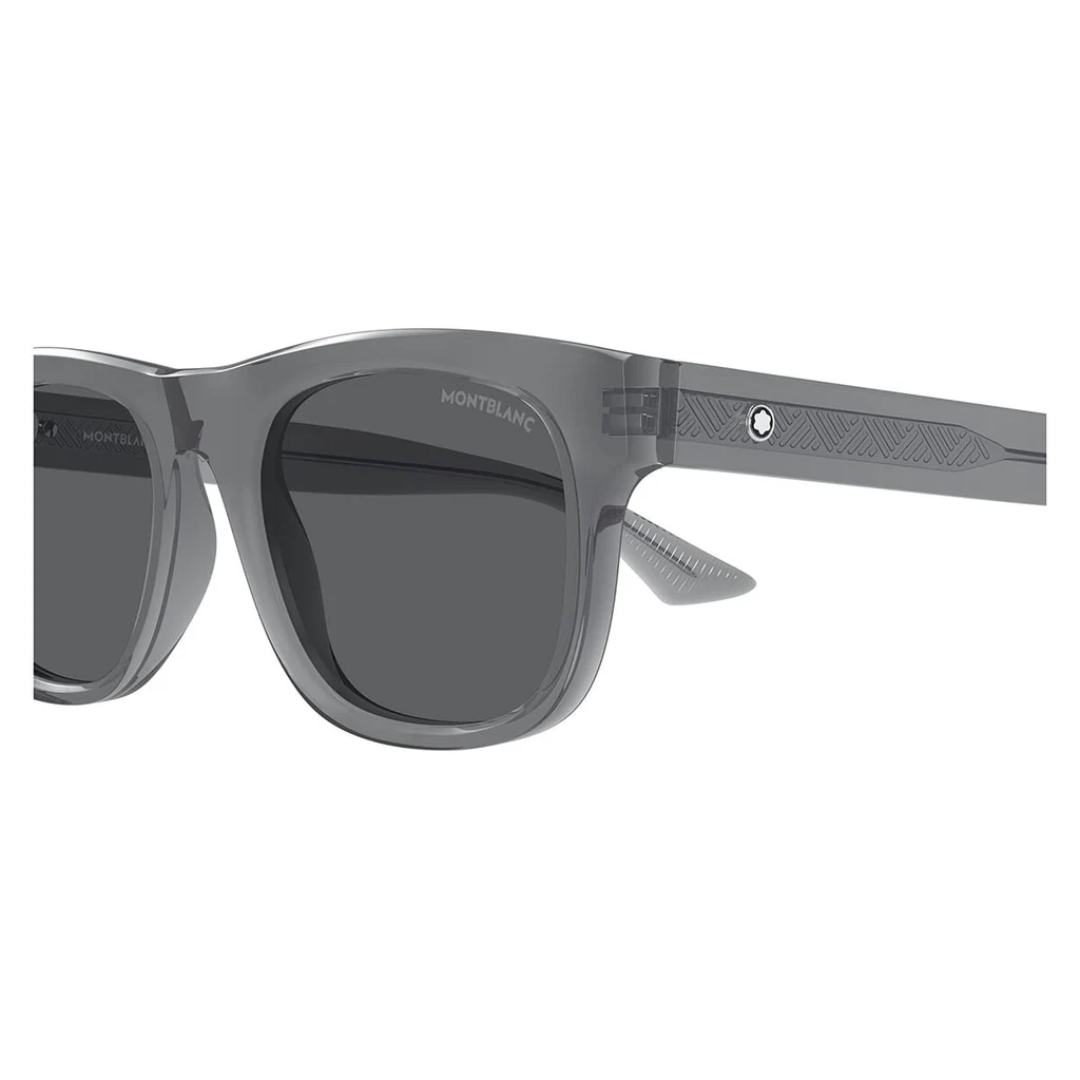 Montblanc MB0453S 001 Gold Rectangle Sunglasses Grey Lenses 3