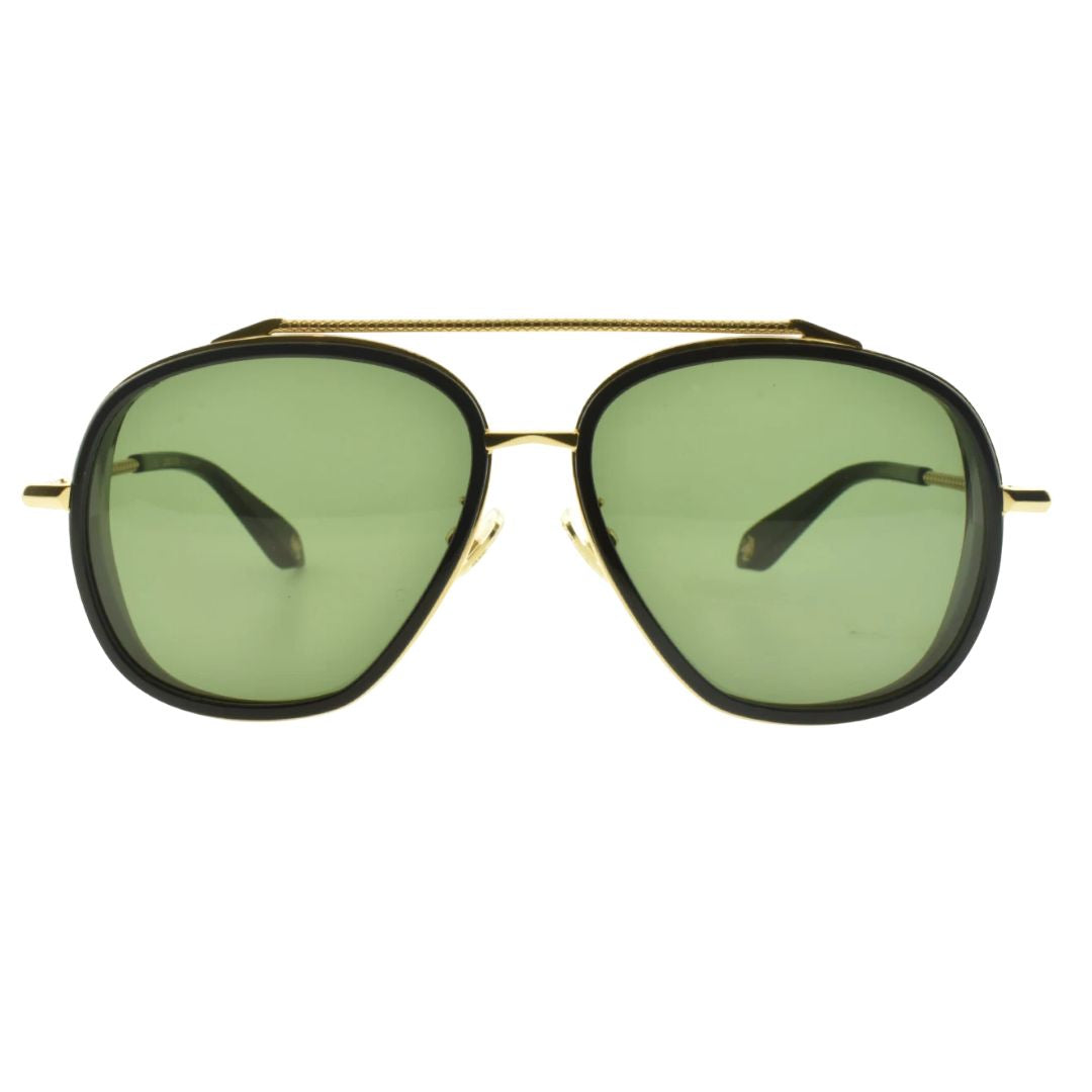 Roberto Cavalli SRC008 0300 Women Aviator Sunglasses Rose Gold Metal Frame Brown Gradient Lens