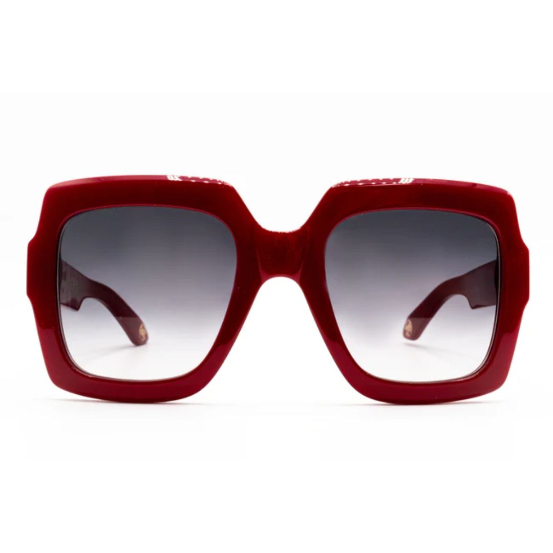 Roberto Cavalli SRC108 9EZ Women Cat-Eye Oversized Sunglasses Tortoise Frame Brown Gradient Lens