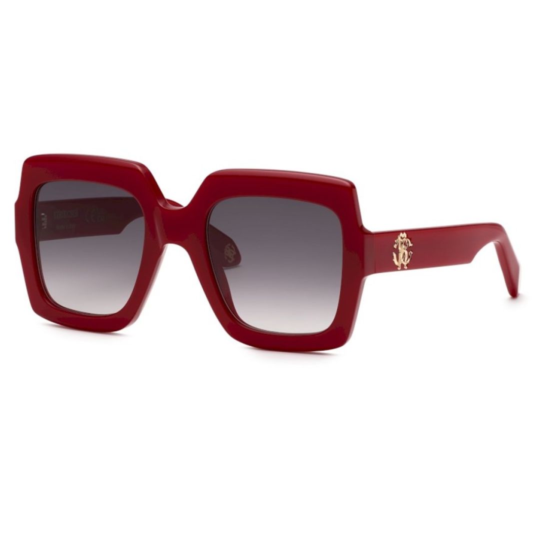 Roberto Cavalli SRC108 9EZ Women Cat-Eye Oversized Sunglasses Tortoise Frame Brown Gradient Lens
