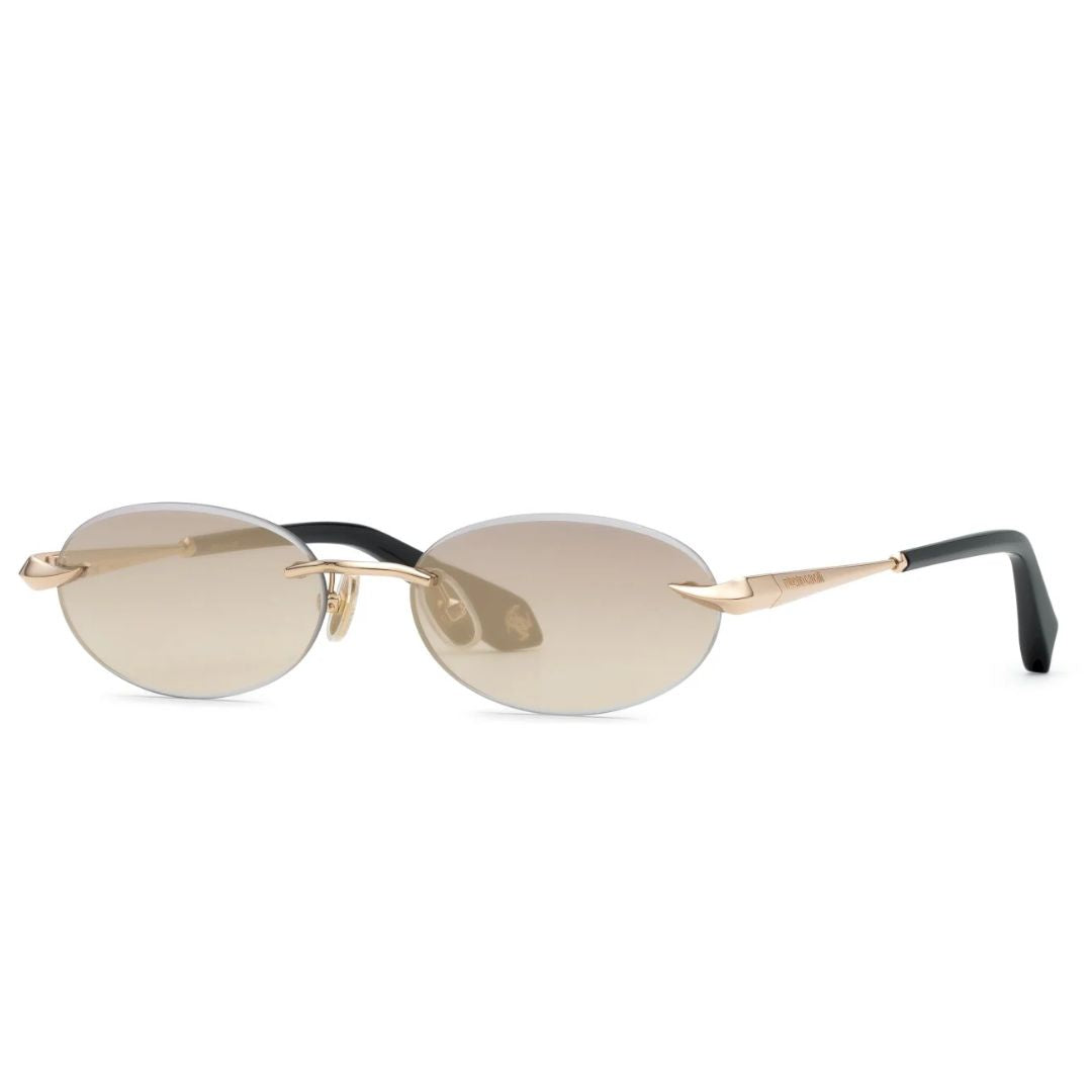 Roberto Cavalli SRC152M 300G Unisex Oversized Square Sunglasses Black Acetate Frame Grey Gradient Lens