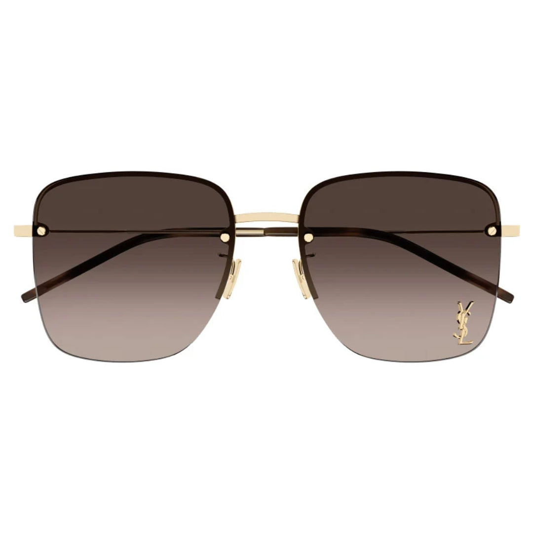 Saint Laurent SL312M 008 Unisex Rectangle Sunglasses Black Acetate Frame Grey Lens