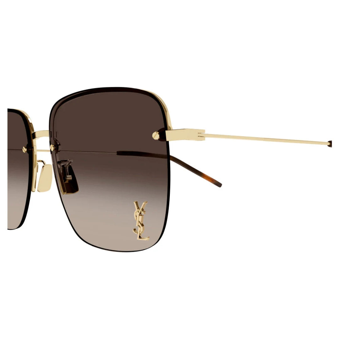 Saint Laurent SL312M 008 Unisex Rectangle Sunglasses Black Acetate Frame Grey Lens