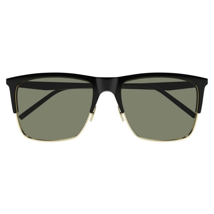 Saint Laurent SL768 001 Men Rectangle Sunglasses Black Frame Green Lens