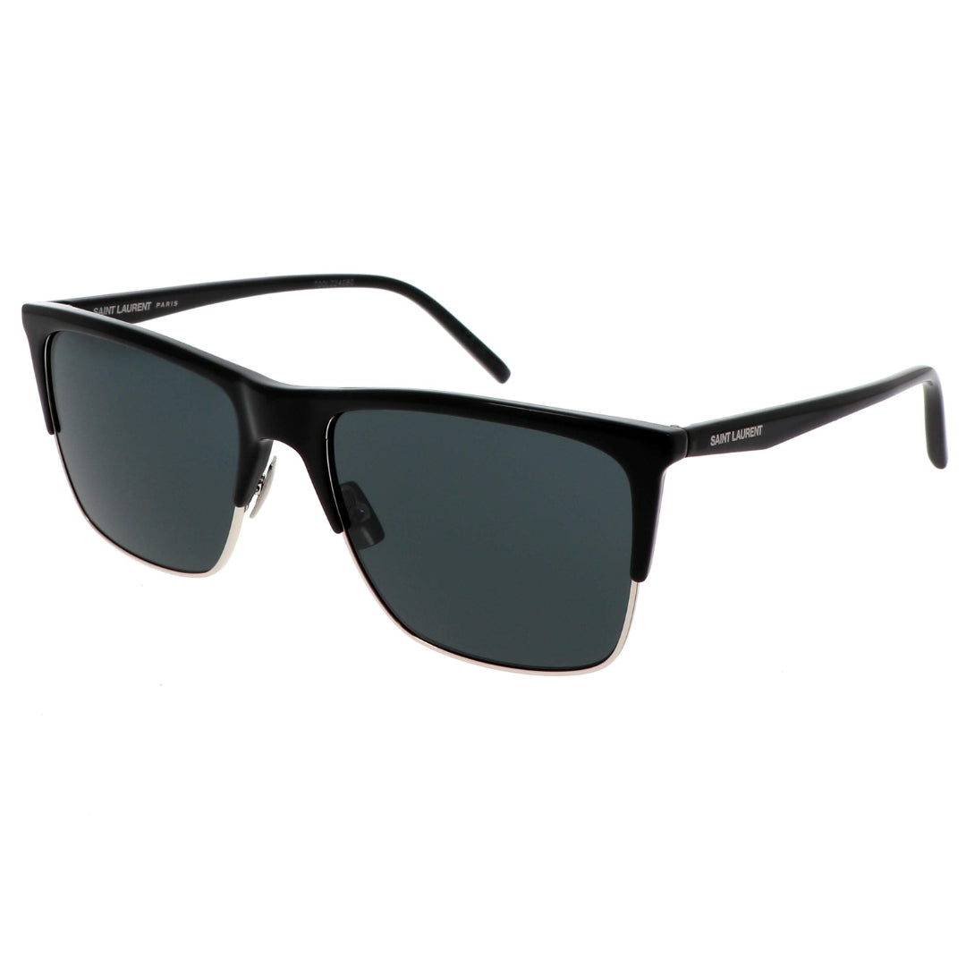 Saint Laurent SL768 002 Men Rectangle Sunglasses Havana Frame Green Lens