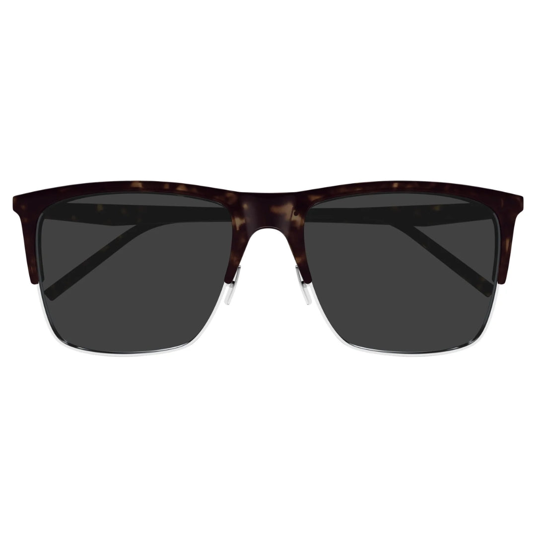 Saint Laurent SL768 003 Men Rectangle Sunglasses Havana Frame Grey Lens