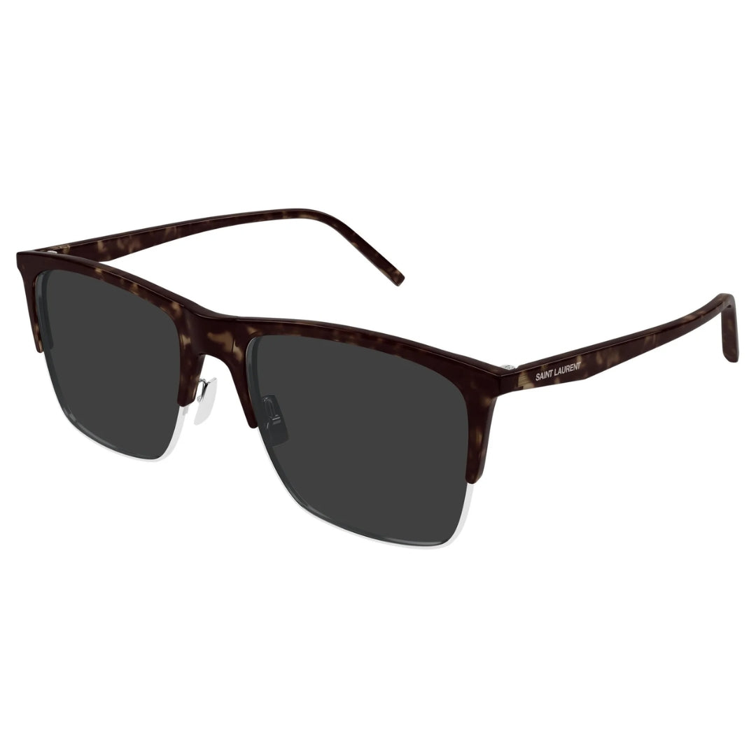 Saint Laurent SL768 003 Men Rectangle Sunglasses Havana Frame Grey Lens