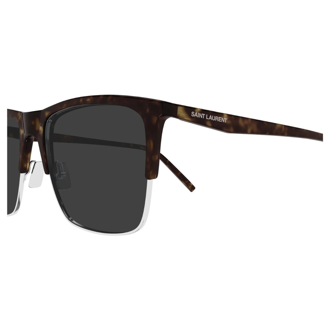 Saint Laurent SL768 003 Men Rectangle Sunglasses Havana Frame Grey Lens