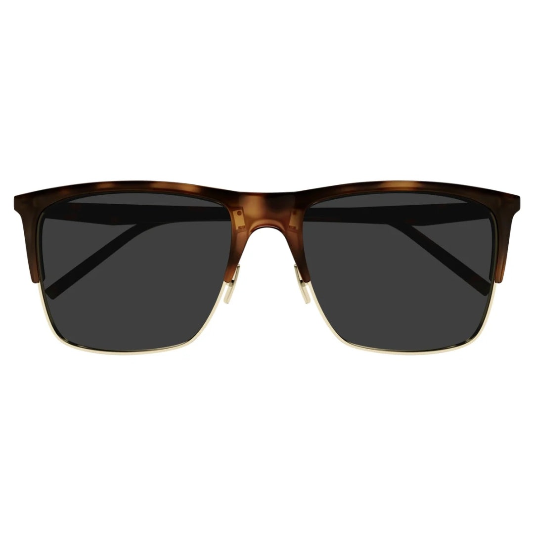 Saint Laurent SL768 004 Men Rectangle Sunglasses Havana Frame Grey Lens