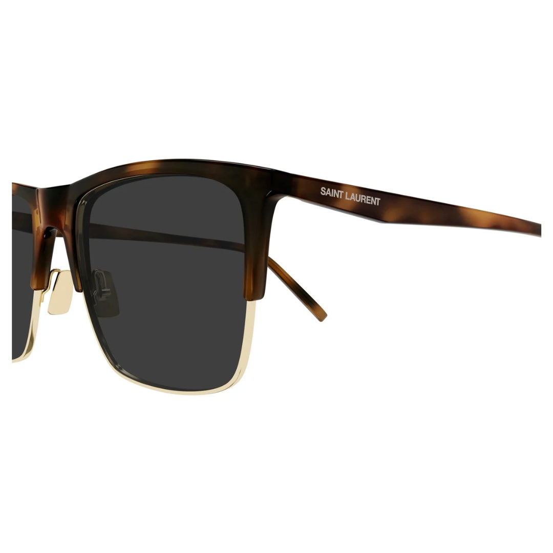 Saint Laurent SL768 004 Men Rectangle Sunglasses Havana Frame Grey Lens