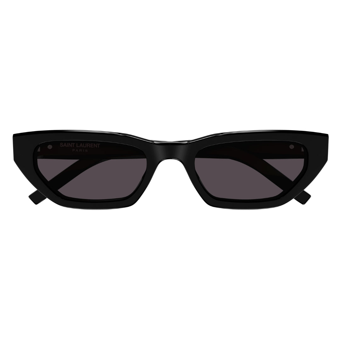 Saint Laurent SL M126 001 Women Cat-Eye Sunglasses Black Acetate Frame Grey Lens