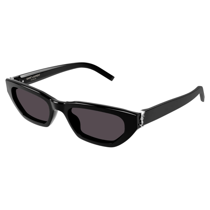 Saint Laurent SL M126 001 Women Cat-Eye Sunglasses Black Acetate Frame Grey Lens