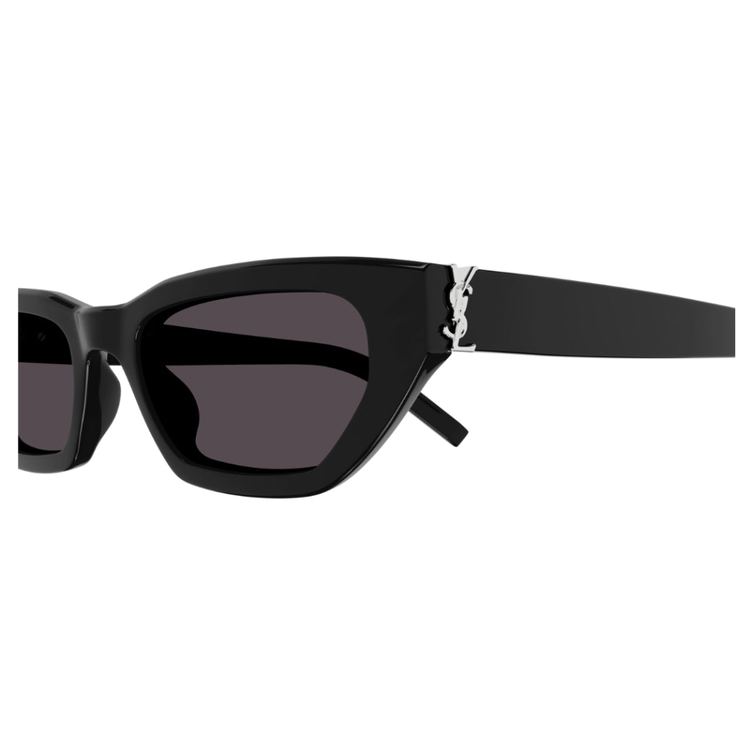 Saint Laurent SL M126 001 Women Cat-Eye Sunglasses Black Acetate Frame Grey Lens