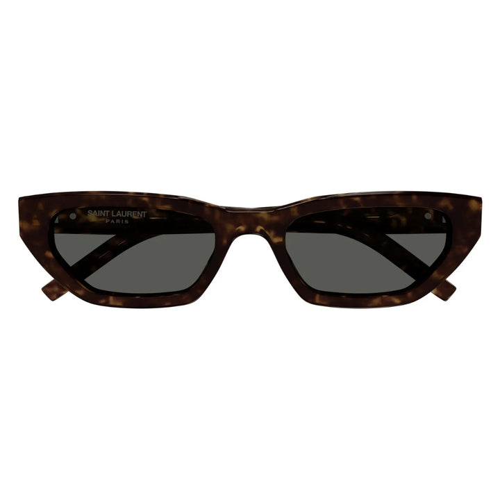 Saint Laurent SL M126 002 Women Rectangle Sunglasses Black Acetate Frame Grey Lens