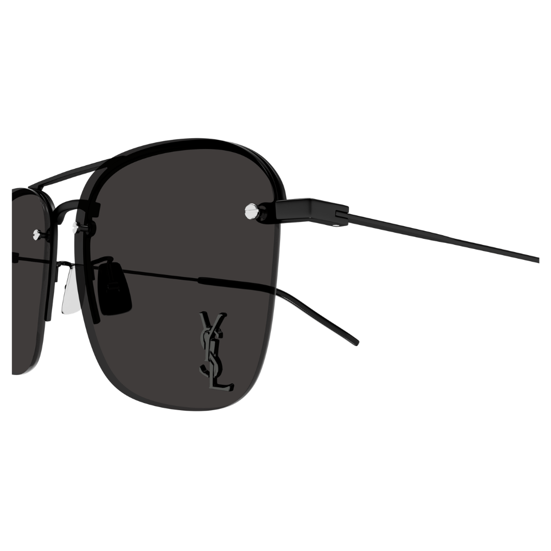 Saint Laurent SL309M 001 Aviator Sunglasses Matte Black Frame Grey Mirror Lenses 3