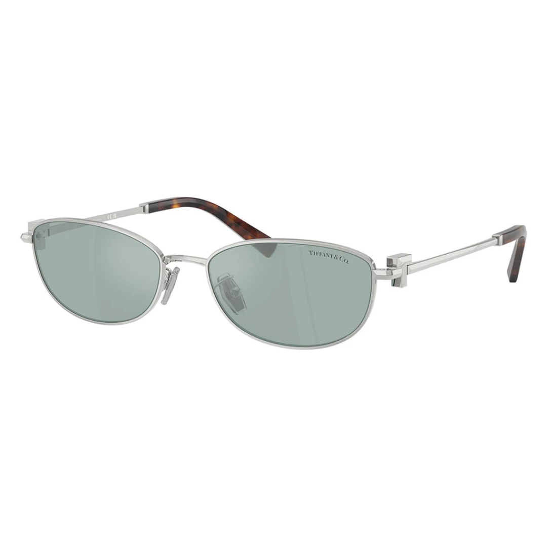 Tiffany TF3115 6001/65 Women Oval Sunglasses Silver Metal Frame Grey Gradient Lens