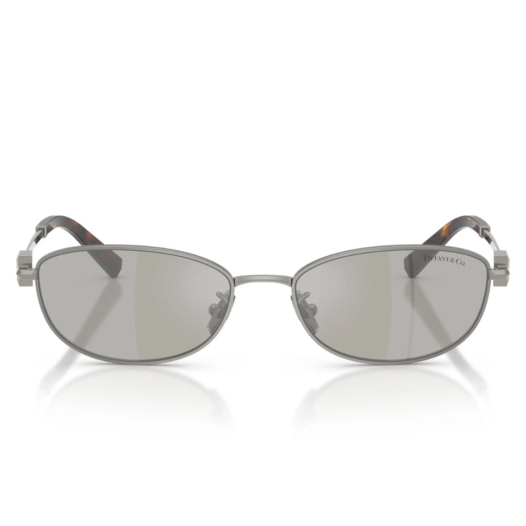 Tiffany TF3115 6003/6G Women Oval Sunglasses Gunmetal Metal Frame Grey Gradient Lens