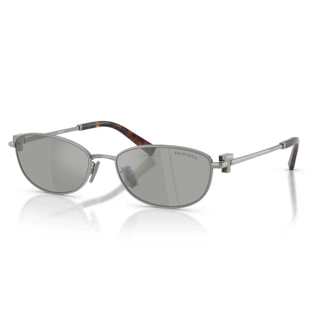 Tiffany TF3115 6003/6G Women Oval Sunglasses Gunmetal Metal Frame Grey Gradient Lens