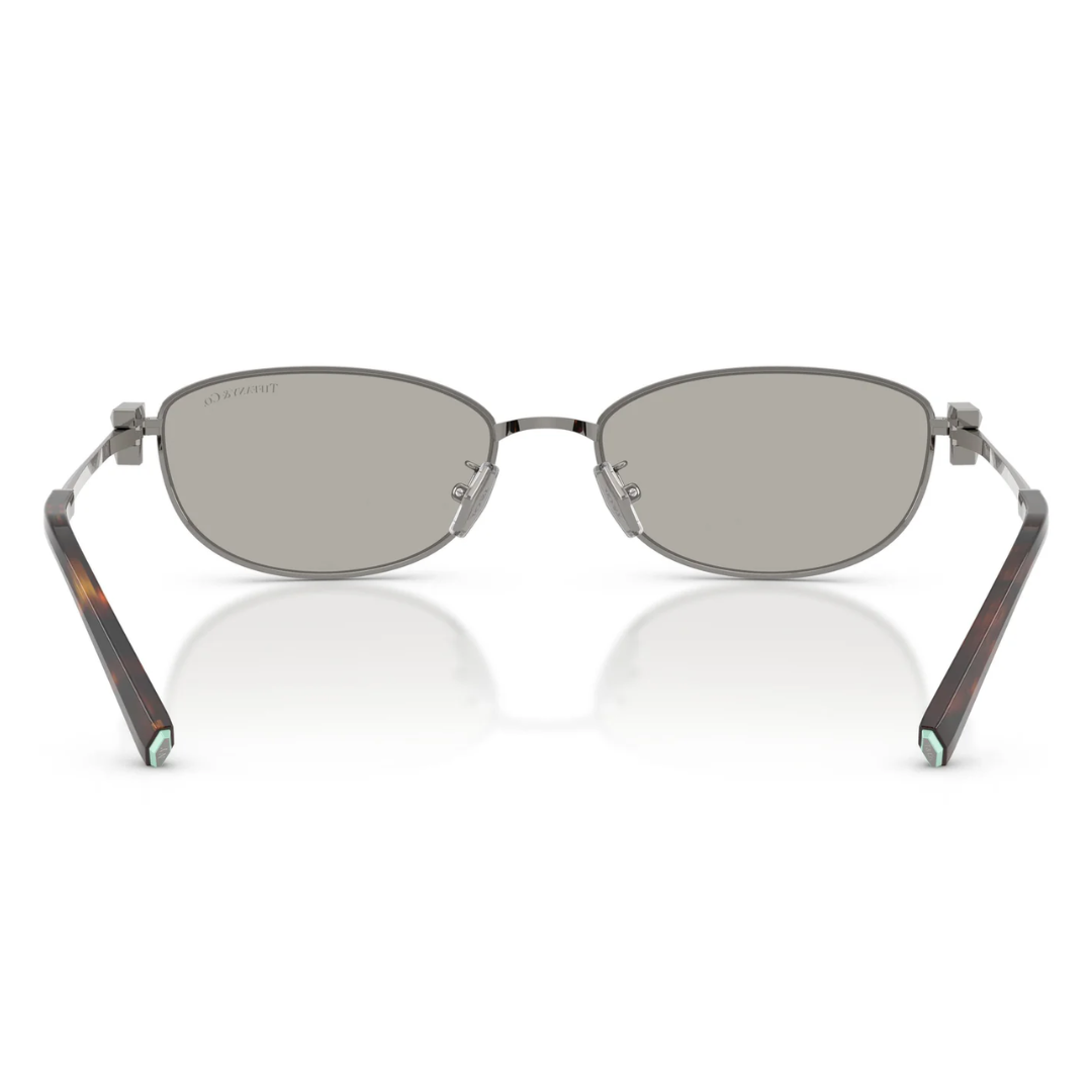 Tiffany TF3115 6003/6G Women Oval Sunglasses Gunmetal Metal Frame Grey Gradient Lens
