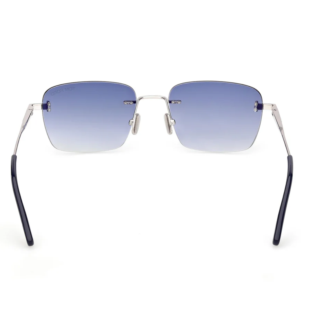 Tom Ford FT1354 16W JAKE-02 Square Navigator Sunglasses Silver Frame Blue Lenses 5