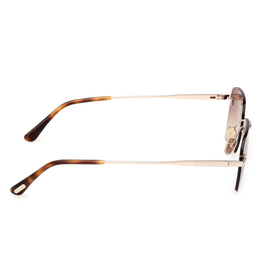 Tom Ford FT1354 28Z JAKE-02 Square Navigator Sunglasses Rose Gold Frame Light Blue Lenses 3