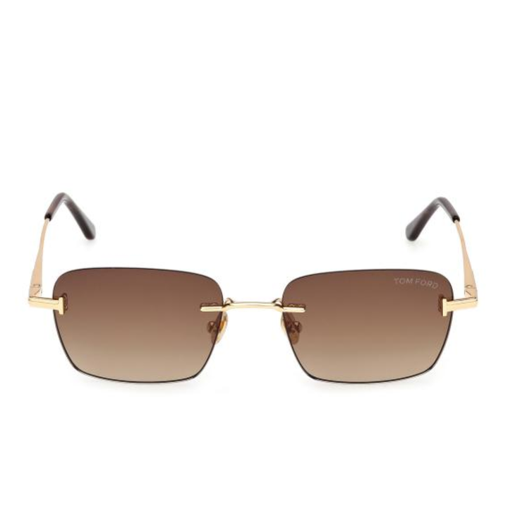 Tom Ford FT1354 30F JAKE-02 Square Navigator Sunglasses Gold Frame Brown Gradient Lenses