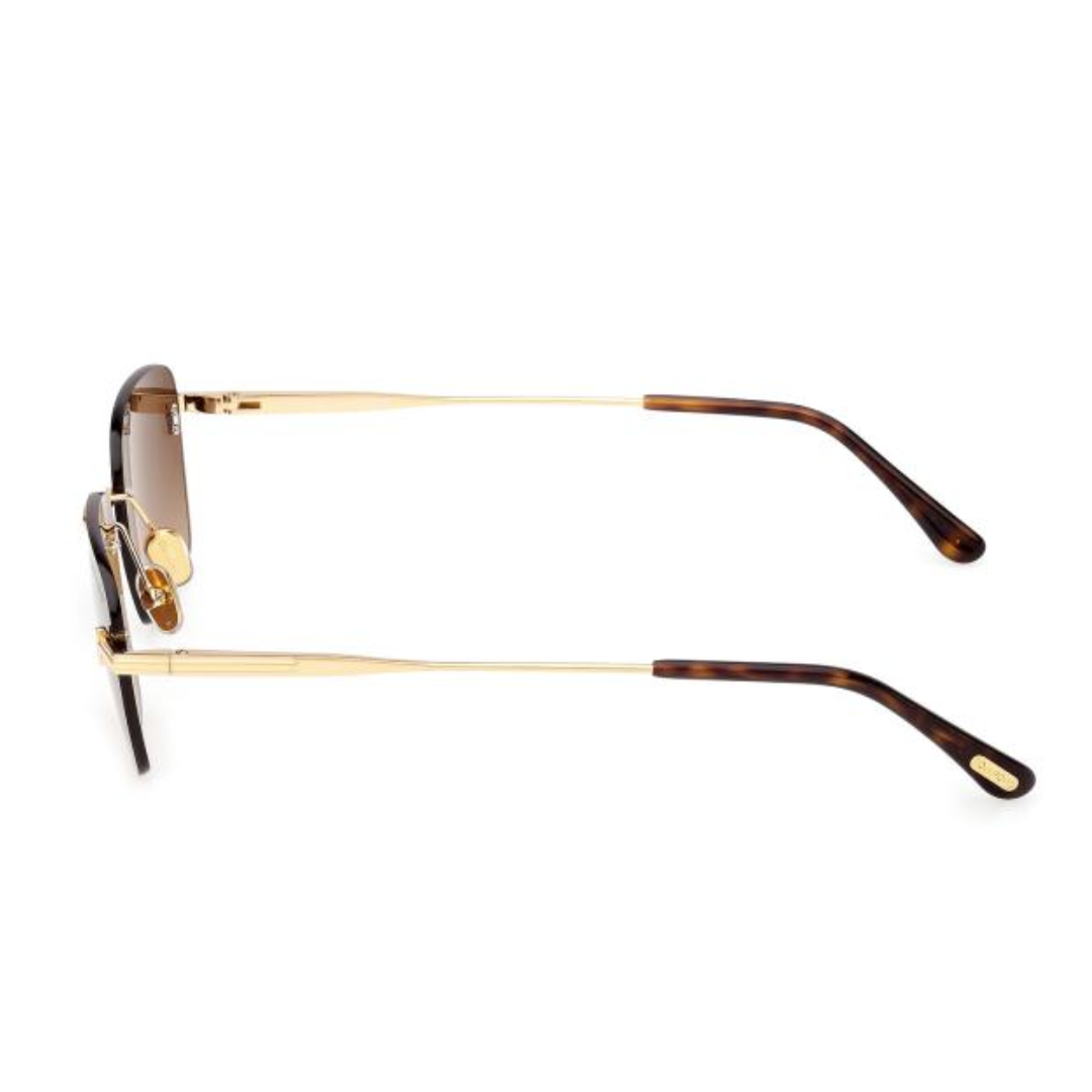 Tom Ford FT1354 30F JAKE-02 Square Navigator Sunglasses Gold Frame Brown Gradient Lenses 3