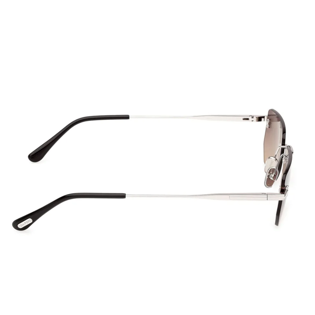 Tom Ford FT1355 16B ETHAN-02 Aviator Sunglasses Silver Frame Grey Gradient Lenses 3
