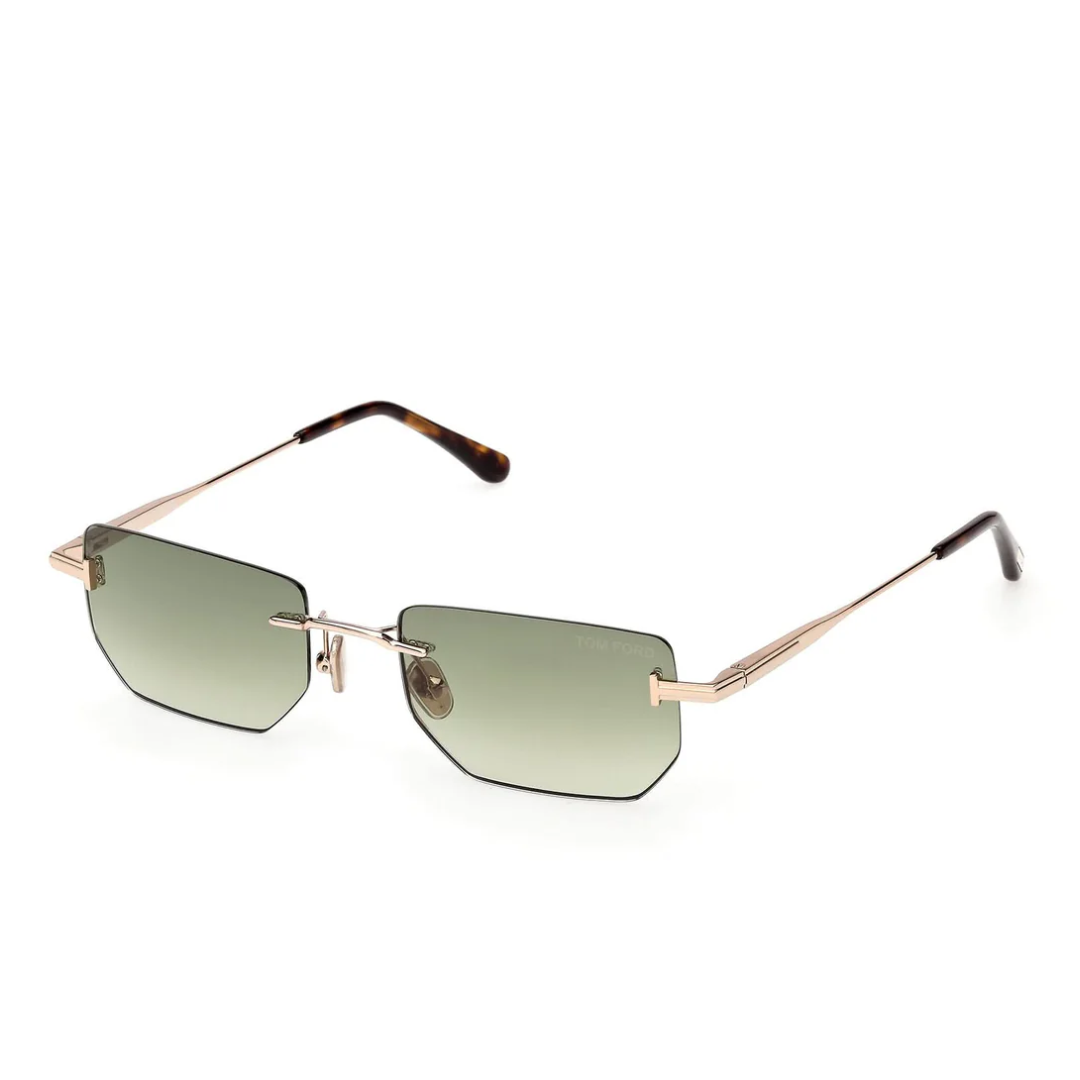 Tom Ford FT1355 28P ETHAN-02 Aviator Sunglasses Rose Gold Frame Blue Lense 2