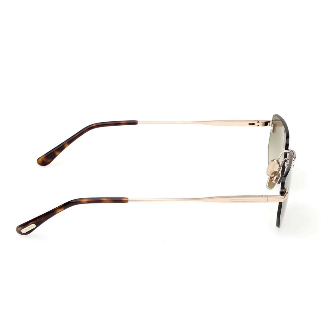 Tom Ford FT1355 28P ETHAN-02 Aviator Sunglasses Rose Gold Frame Blue Lense 3