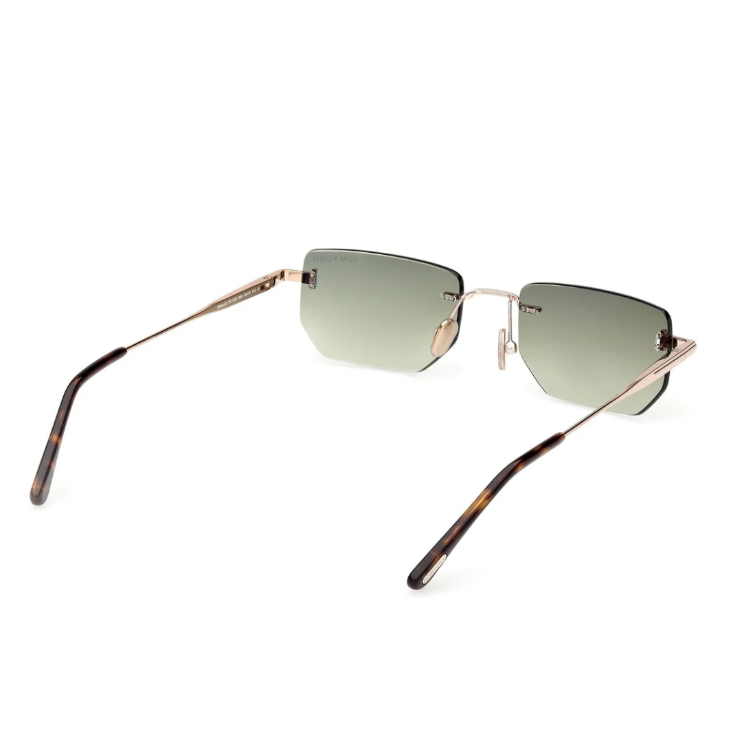 Tom Ford FT1355 28P ETHAN-02 Aviator Sunglasses Rose Gold Frame Blue Lense 4