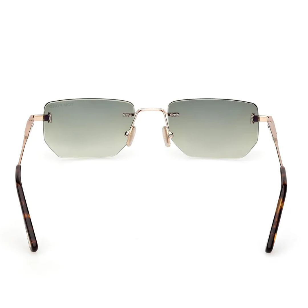 Tom Ford FT1355 28P ETHAN-02 Aviator Sunglasses Rose Gold Frame Blue Lense 5
