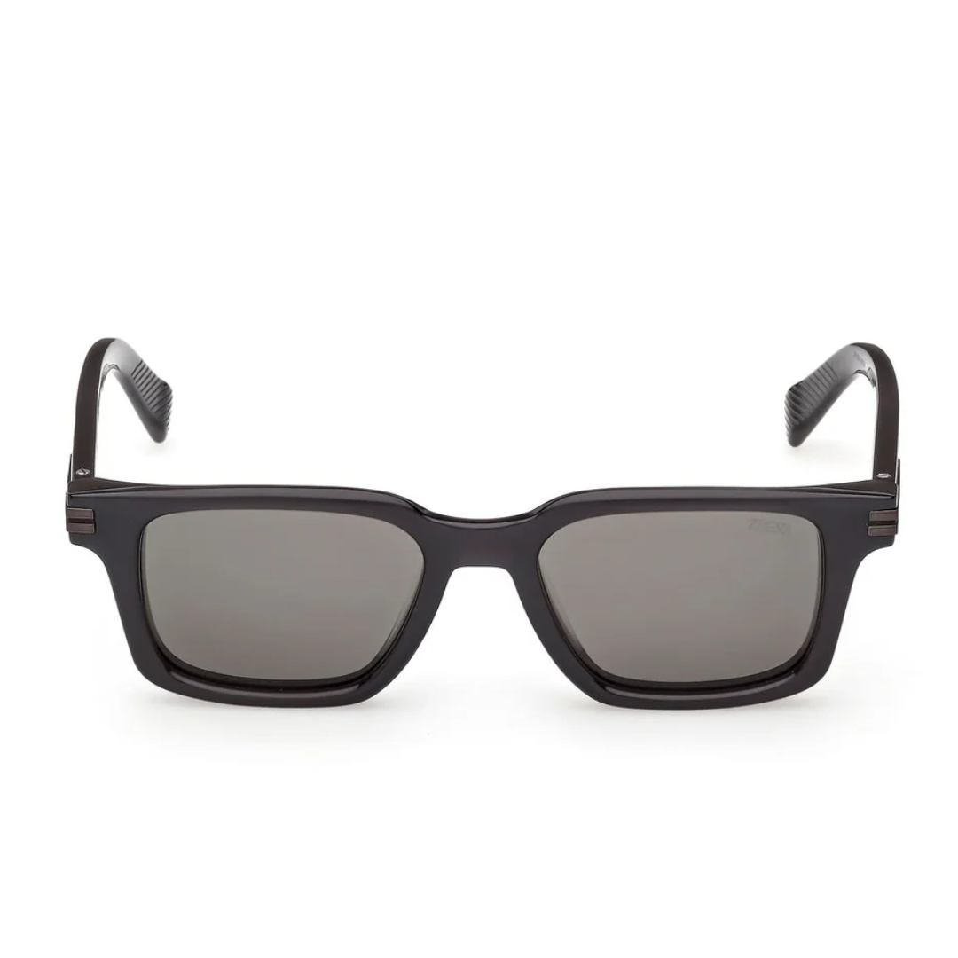 Zegna EZ0280 20D Grey Square Sunglasses Transparent Grey Frame Grey Lenses