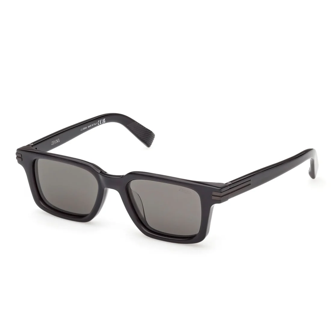 Zegna EZ0280 20D Grey Square Sunglasses Transparent Grey Frame Grey Lenses 2