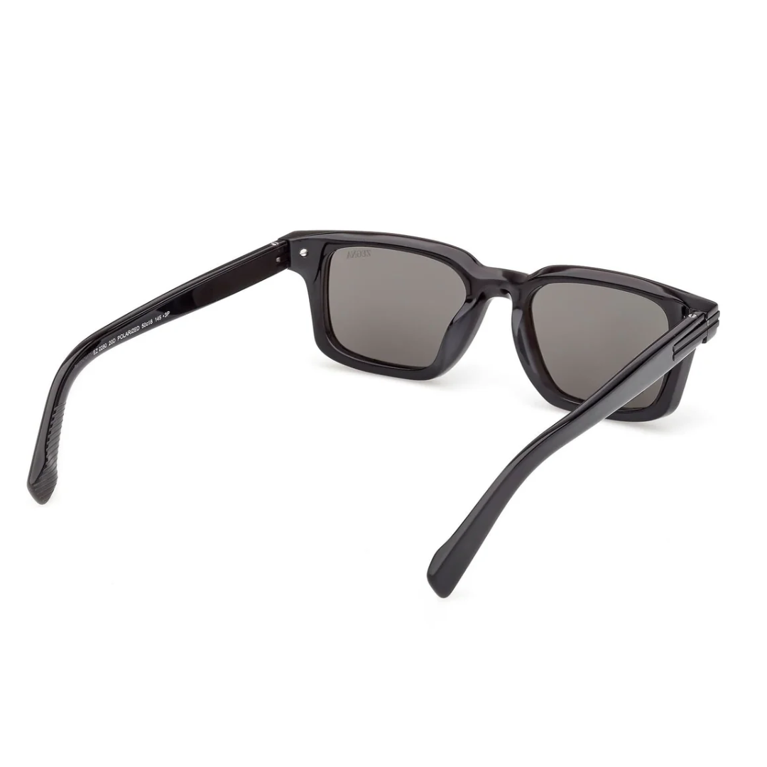 Zegna EZ0280 20D Grey Square Sunglasses Transparent Grey Frame Grey Lenses 4