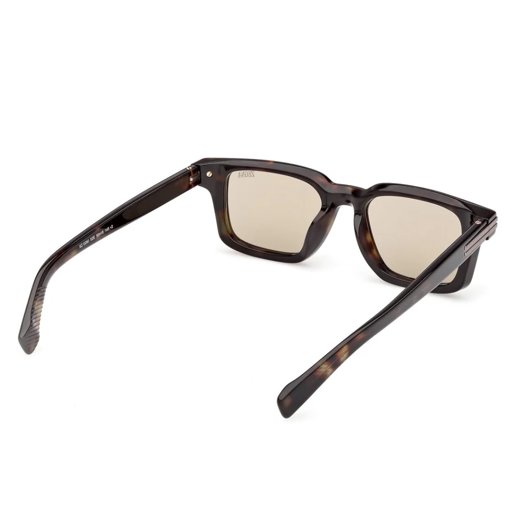 Zegna EZ0280 52E Brown Havana Square Sunglasses Brown Lenses 4
