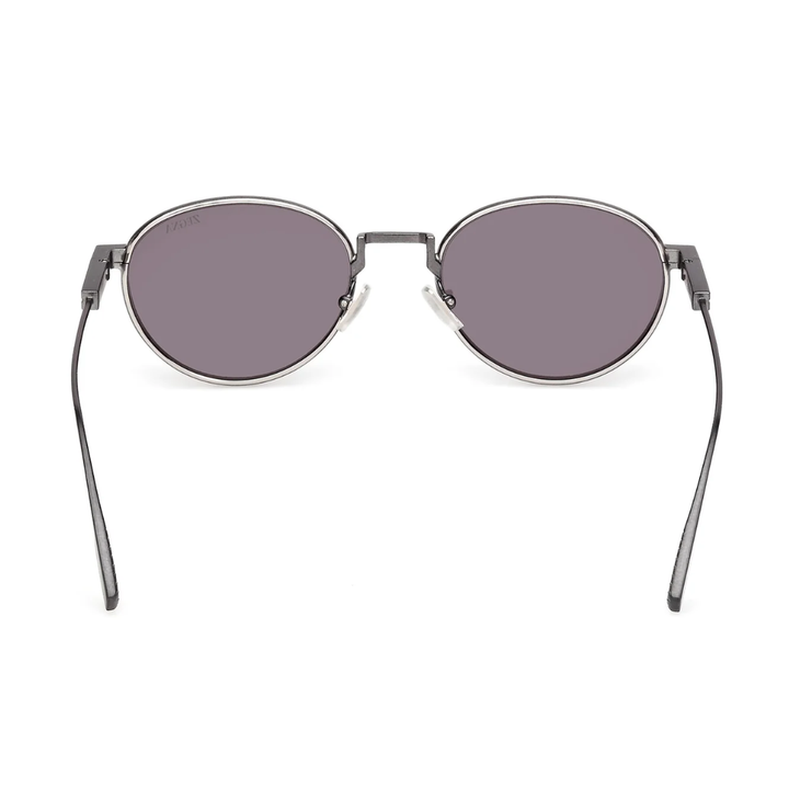Zegna EZ0287 09A Oval Sunglasses Anthracite Grey Metal Frame Smoke Grey Lenses 2