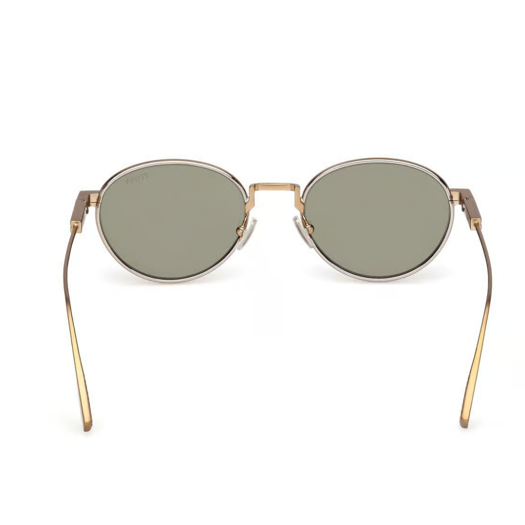 Zegna EZ0287 35N Oval Sunglasses Matte Light Bronze Frame Green Lenses 3