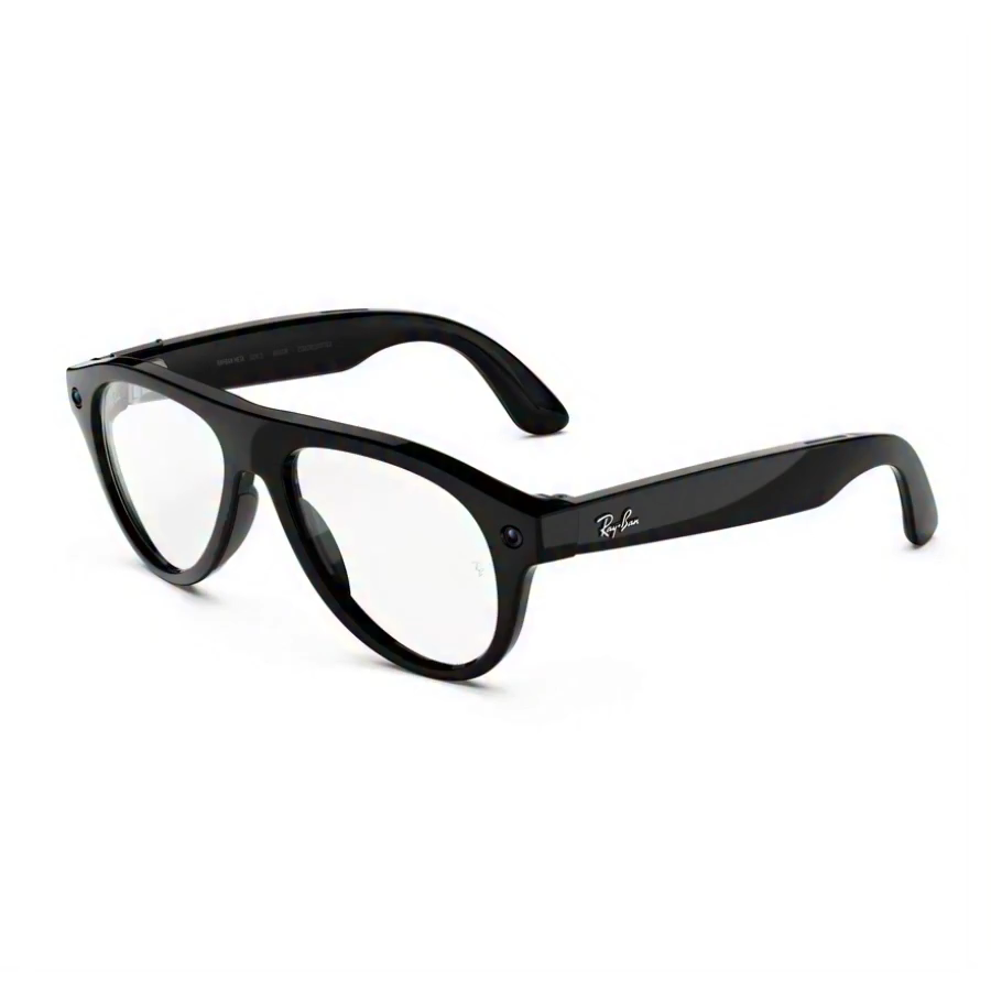 Ray-Ban Meta Aviator Gen 3 Shiny Black Transitions Graphite Green – side view