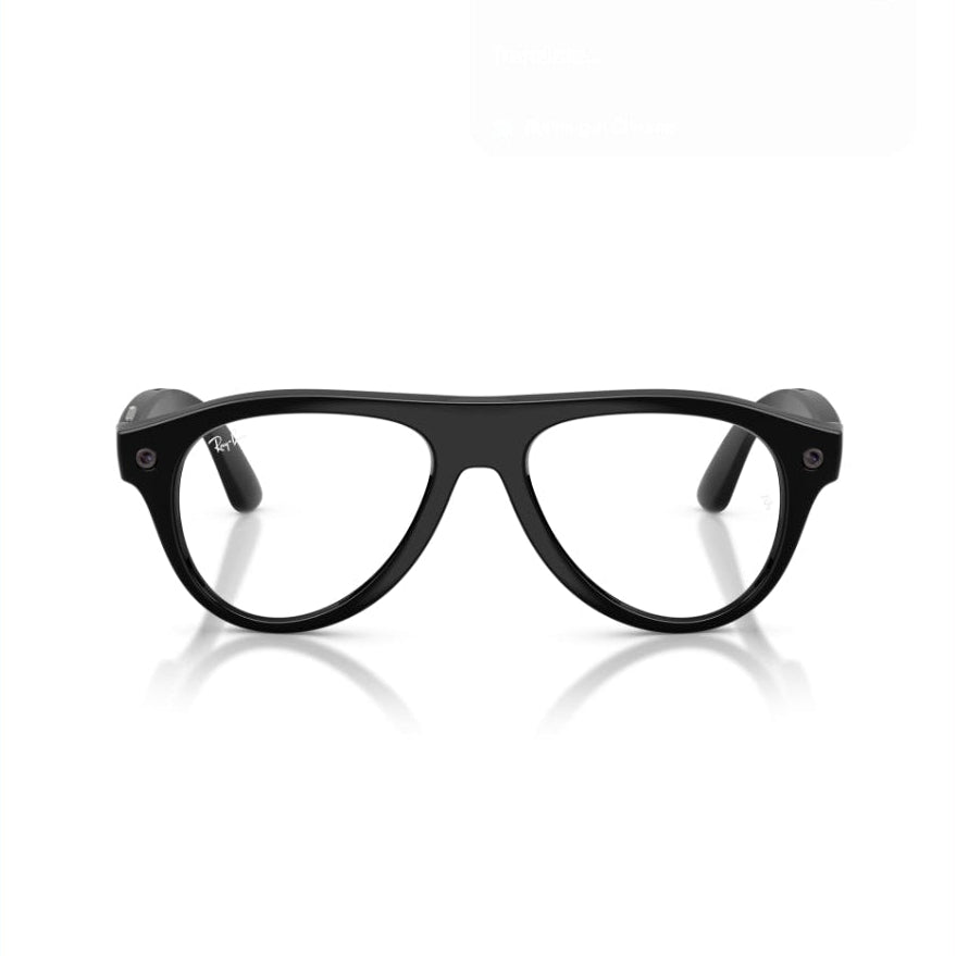 Ray-Ban Meta Aviator Gen 3 smart glasses in Shiny Black with Transitions Graphite Green lenses